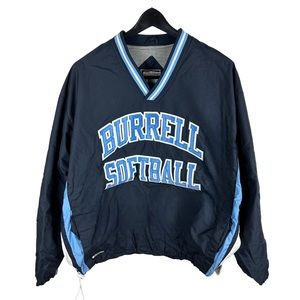Vintage Y2K Burrell Softball Blue School Windbreaker Jacket Size XL